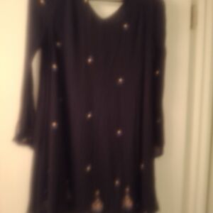 Japna Black Blouse with Gold Accents